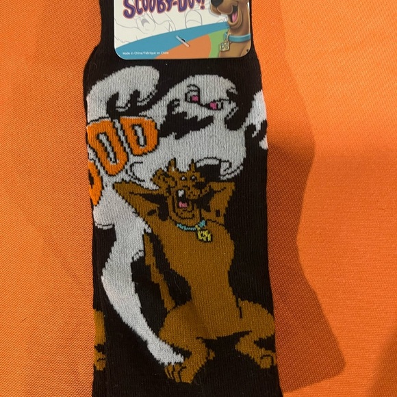 Black and Orange Ghost Design Socks - Picture 1 of 7